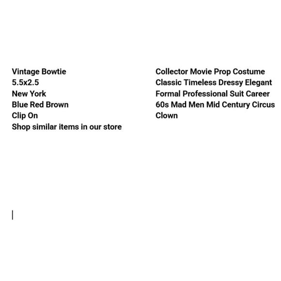 Vintage Clip On Bowtie 5.5x2.5 New York Blue Red Brown Classic Mid Century - Picture 2 of 6